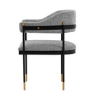Manhattan Comfort - Lot de 2 fauteuils de salle à manger modernes Lia 24,8 po en chenille grise-Profondeur intérieure de l’assise : 52 cm Hauteur de l’assise : 47,5 cm Largeur intérieure de l’assise : 59 cm