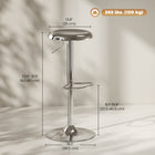 HOMCOM Adjustable Steel Breakfast Bar Stools - Silver - 2 Pack-360-degree swivel seats for effortless conversation
