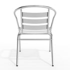 Flash Furniture Commercial Aluminum Indoor-Outdoor Restaurant Stack Chair with Triple Slat Back & Arms-Textured Seat
