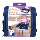 Dreambaby Grab 'N Go Booster Seat - Navy-Handy storage compartment – perfect for baby bottles, nappies, wipes, food pouches, and much more!