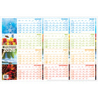 Day-Timer - Planificateur mural flexible effaçable horizontal saisonnier 2026 - 23 7/8 po H x 36 po l - multicoloure - bilingue-12 mois : janvier 2026 à décembre 2026