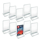 Azar Desktop/Countertop Top/Side Loading Acrylic Card Holder - Clear - 10 Pack (152799-SLV-10PK)-Frame material: acrylic