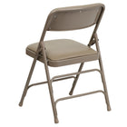 Flash Furniture HERCULES Series Curved Triple Braced & Double-Hinged Beige Vinyl Metal Folding Chair-CA117 Fire Retardant Foam