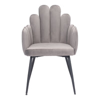 Zuo Noosa Dining Chair - Grey - Set of 2-Soft and smooth velvet fabric