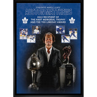 Auston Matthews Toronto Maple Leafs 2022 Trophy Collage - Framed Canvas - 22" x 31"-Premium canvas print with gallery-wrapped edges
