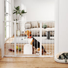 PawHut 30"-52" Extra Wide Pet Gate Barrier with Small Door - 35"H - Black-Comes with the bottom locking block, it enhances the stability