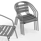 Flash Furniture - Chaise empilable de restaurant en métal argenté avec lattes en aluminium-Finition du cadre en acier argenté
