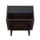 Manhattan Comfort Duane 20.23" Mid-Century Modern Nightstand 2-Piece Set - Dark Brown/Black-30 Day Limited Manufacturer's Warranty
