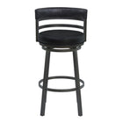 Armen Living - Madrid Tabouret de Bar Pivotant de 76 cm de Hauteur en Similicuir Noir Ford et Finition Minérale-53,3 cm L x 50,8 cm l x 99,1 cm H
