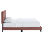 Modway Celine Channel Tufted Performance Velvet King Platform Bed - Dusty Rose-Reinforced Center Beam With Support Legs
