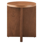 Modway Silas Round Wood Side Table - Walnut-Leveling, Non-Marking Feet