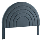 Modway Solana Arched Performance Velvet Full Headboard - Cadet Blue-Stain-Resistant Performance Velvet Upholstery