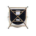 Manhattan Comfort - Gracie tabouret de bar moderne de 22" en similicuir blanc et or-Garantie limitée du fabricant de 30 jours