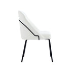 Manhattan Comfort Gracie 24.2" Modern Leatherette Upholstered Dining Chair - White and Black-Seat Height: 19.5 in