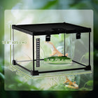 PawHut - Terrarium en verre pour reptiles, avec thermomètre, bassin d’eau - 12 po L x 12 po l x 8 po H - noir-Comprend une ouverture d’alimentation spécialement conçue pour faciliter le nourrissage 