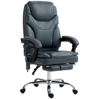 Vinsetto PU Leather Heated Massage Office Chair with Vibration - Grey-Six vibration massage points with three modes, three intensities, a timer, and three-level lumbar heating to relax your body