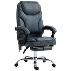 Vinsetto - Chaise de bureau en cuir PU avec massage chauffant et vibrations - gris-Six points de massage par vibrations avec 3 modes, 3 intensités, minuterie et chauffage lombaire à 3 niveaux pour détendre votre corps