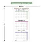 Blueline 2027 14-Month Passion 3-Month View Wall Calendar - 12-1/4" x 27"-Three months per sheet, one block per day