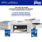 Brother - MFC-J4355DW Imprimante tout-en-un à jet d’encre couleur sans fil INKvestment avec écran couleur de 1,8 po et fente d’alimentation manuelle-Fonctions axées sur la productivité. Bac à papier facile à charger de 150 feuilles, chargeur automatique de documents recto de 20 pages, impression recto verso automatique et fente d’alimentation manuelle d’une feuille