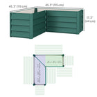 Outsunny L-Shaped Galvanized Steel Planter Box - 45" L x 45" W x 17" H - Green-Robust steel design protects against weather 