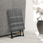 Outsunny - Table basse en rotin pour balcon, gris-Conception légère pour une mobilité facile  