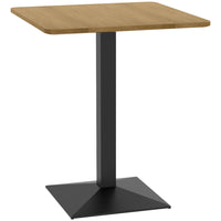 HOMCOM - Table à manger carrée avec base en acier pour cuisine - brun-Style moderne, s’harmonise parfaitement avec la plupart des décorations d’intérieur 