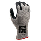 SHOWA - Gant S-TEX en nitrile microporeux gaufré A5 résistant aux coupures - Doublure tricotée en HPPE/acier inoxydable - Noir/Gris - Taille M-Enduction en mousse de nitrile microporeuse