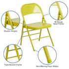 Flash Furniture – Chaise pliante en métal HERCULES COLORBURST à double pivot et triple renfort, citron (HF3-CITRON-GG)-Deux charnières