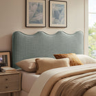 Modway Athena Striped Fabric Upholstered King Size Headboard - Spa Blue Stripe-Dense Foam Padding