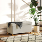 HOMCOM Velvet Upholstered Foldable Ottoman Footrest - Cream White-High-resilience foam ensures comfortable seating or footrest for long-term use;