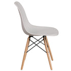 Flash Furniture Elon Series Plastic Chair with Wooden Legs - White - 2 Pack-Ideal Use: dining chair, living room accent chair, home office side chair