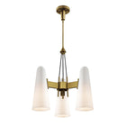 Modway Beacon 3-Light Pendant Light - Opal/Satin Brass-Requires 3 E26 60W Lightbulbs