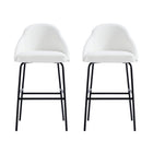 Manhattan Comfort - Gracie tabouret de bar moderne de 22" en similicuir blanc et noir, lot de 2-Tabouret de bar moderne avec dossier parfait pour une utilisation au bar et dans la cuisine. Ensemble de 2