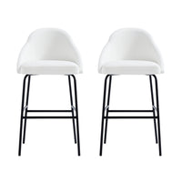 Manhattan Comfort - Gracie tabouret de bar moderne de 22" en similicuir blanc et noir, lot de 2-Tabouret de bar moderne avec dossier parfait pour une utilisation au bar et dans la cuisine. Ensemble de 2