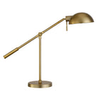 Hudson&Canal - Lampe de table Dexter de 59 cm de haut avec bras articulé et abat-jour en métal - Laiton/laiton-Design transitionnel pour votre salon, votre espace de travail ou votre table de chevet