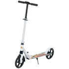Qaba Kick Scooter with Adjustable Height, 200mm Big Wheel - White-Four height adjustments cater to growing children for years 