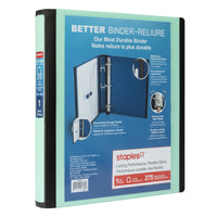 Staples Better Binder - 1" - Mint-Longer lasting, easier to use