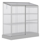Outsunny - Serre de jardin en aluminium avec toit ouvrant et 2 étagères-Une base en acier galvanisé offre une stabilité renforcée contre les vents forts  
