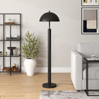 Hudson&Canal York 58" Tall Floor Lamp with Metal Shade - Blackened Bronze-Handcrafted blackened bronze finish is applied to the geometric metal base