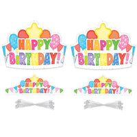 Carson Dellosa Happy Birthday Crowns - 2 Packs of 30-Elastic bands allow crowns to easily fit most head sizes