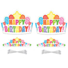 Carson Dellosa - Couronnes de joyeux anniversaire, 30 par paquet, 2 paquets-Les bandes élastiques permettent aux couronnes de s'adapter facilement à la plupart des tailles de tête
