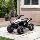 Aosom - VTT enfant 12 V à batterie avec musique, phares, vitesse élevée et faible - Blanc-Pneus résistants à l'usure 