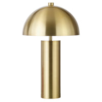 Hudson&Canal - Lampe de table York 15" de haut avec abat-jour en métal - Laiton/laiton-Design moderne du milieu du siècle pour votre salon, votre espace de travail ou votre table de chevet