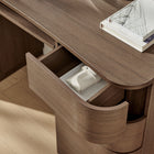 Modway Mirae 55" 6-Drawer Curved Office Desk - Brushed Brown Oak-Convenient Filing Drawer