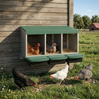 PawHut - Boîtes de nidification pour poules, boîtes de nidification en métal à 3 compartiments pour poules-Fabriqué en acier galvanisé pour plus de durabilité 
