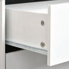 HOMCOM - Table de nuit moderne avec 2 tiroirs et pieds en bois - blanc-Couleur : Blanc 