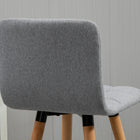 HOMCOM Upholstered Kitchen Bar Stools with Wood Legs - Grey - 2 Pack-The steel footrest allows you to rest your feet and promote better posture
