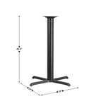 Flash Furniture – Base de table de restaurant en X de 33 x 33 po avec colonne à hauteur de bar de 4 po de diamètre, fonte, noir-Configuration de la base en X