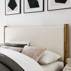 Modway Maven Queen Size Fabric Upholstered Platform Bed - Ivory Walnut-Upholstered Headboard and Footboard