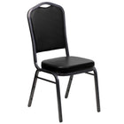 Flash Furniture – Chaise de banquet empilable Hercules à dossier en couronne, vinyle noir avec cadre à veine argent-Capacité de poids de 500 lb